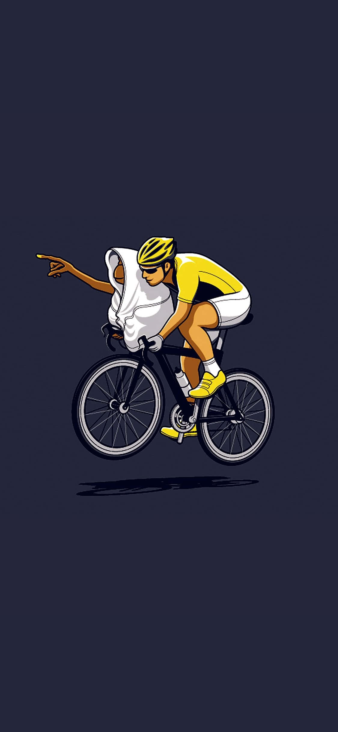 mountain bike, iPhone, yellow jersey, Full HD Phone Wallpaper