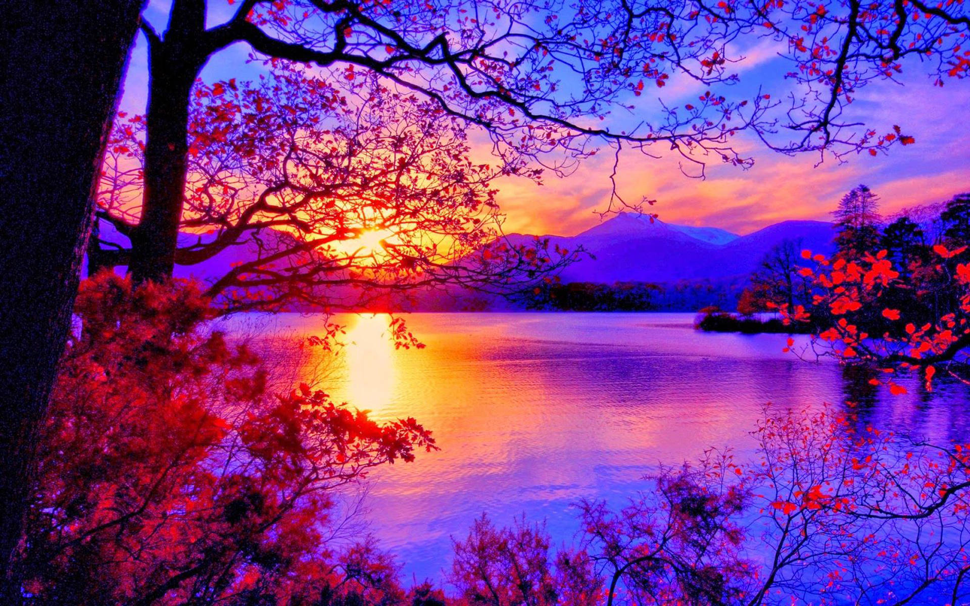 majestic mountain peak, sunrise, vibrant sunset, Full HD Desktop Wallpaper