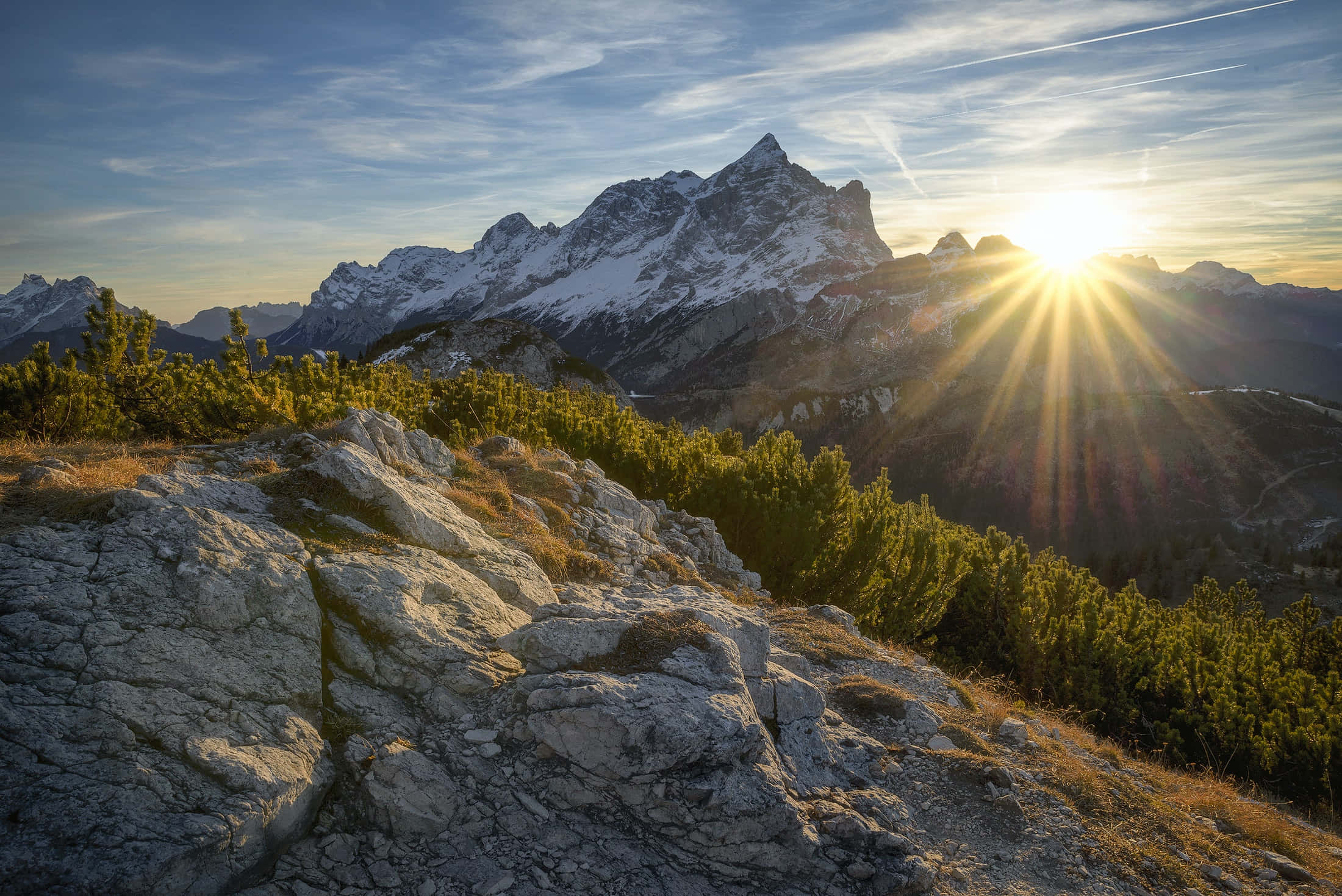 mountain scenery, snowcapped peaks, calm lake, Full HD Desktop Wallpaper