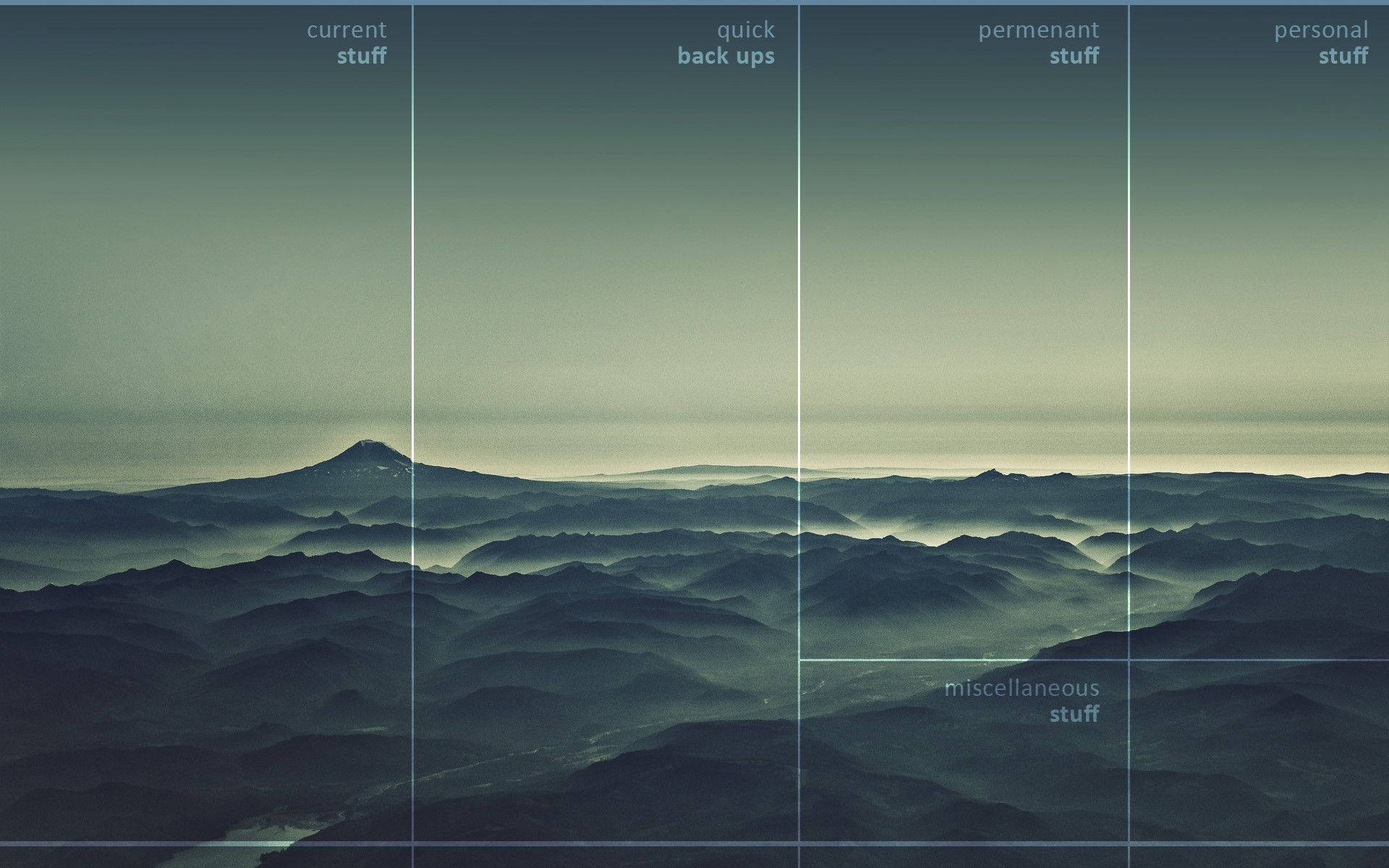 misty mountain range, hazy sky, grid lines, Full HD Desktop Wallpaper