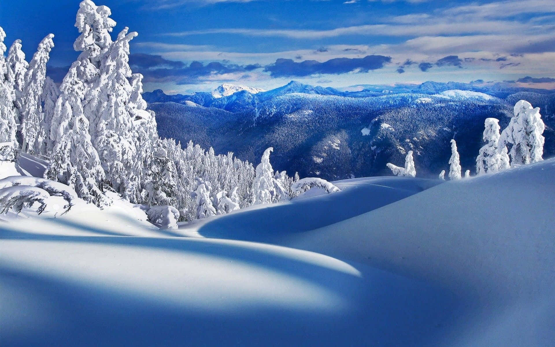 dazzling blue skies, rocky terrain, snow, Full HD Desktop Wallpaper