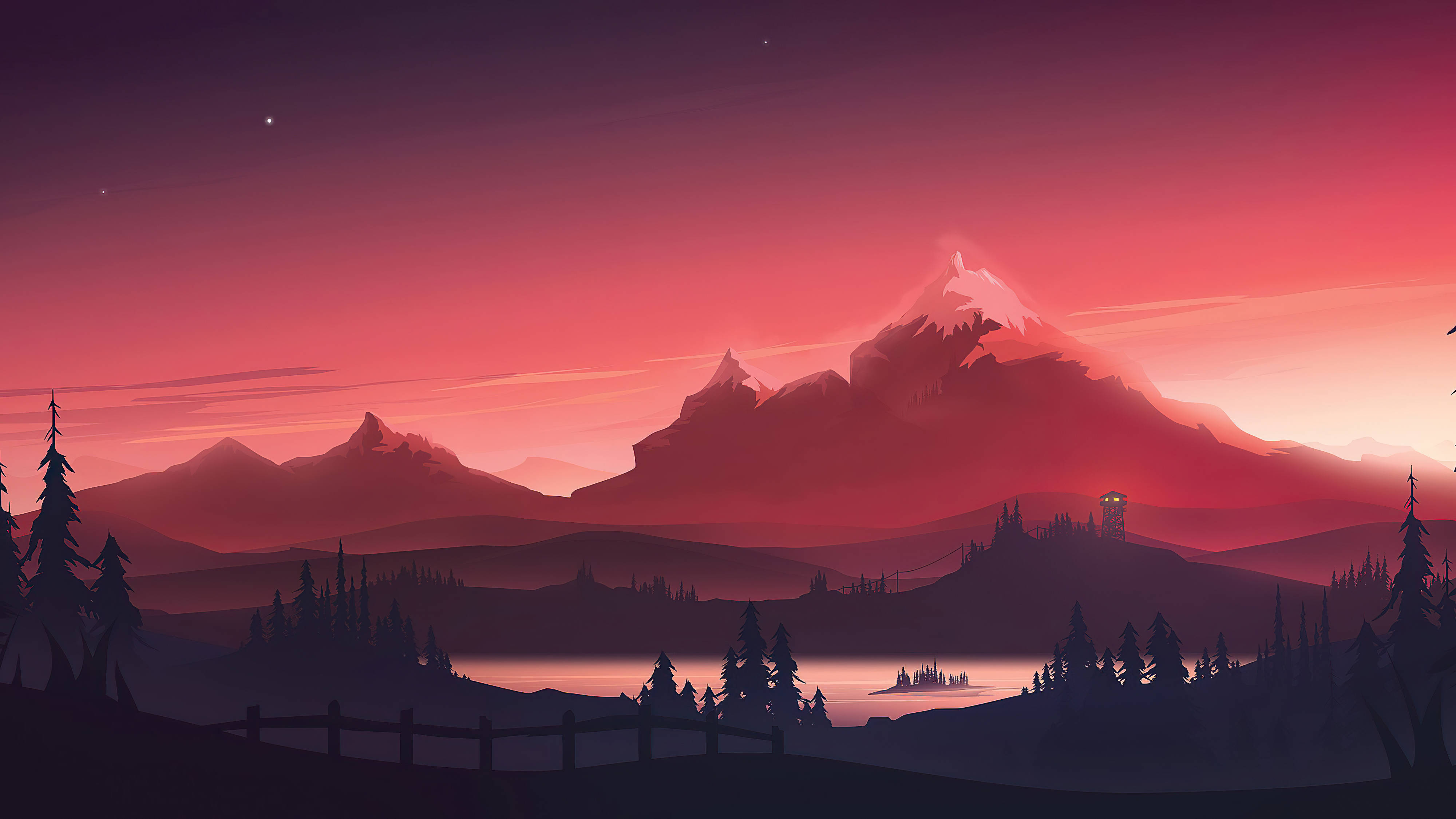 red mountains, 4K PC, dusk, 4K Desktop Wallpaper
