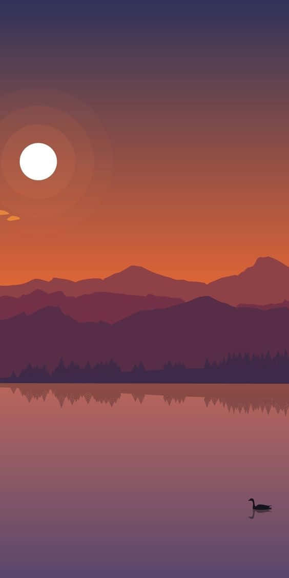 Mountain Sunset, sunset, mountain lakes, SD Phone Wallpaper