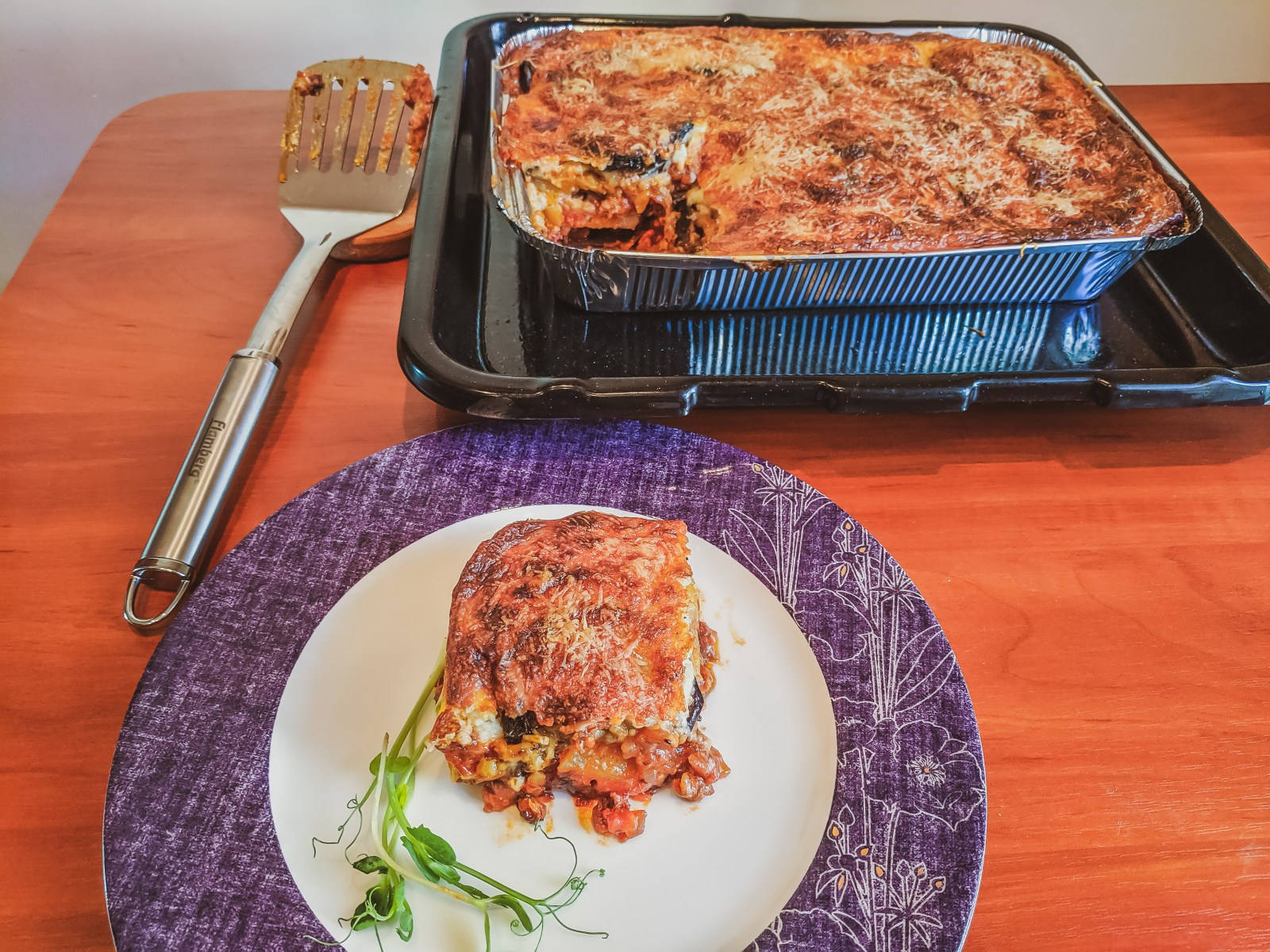 moussaka, golden-brown, baked eggplant parmesan, HD Desktop Wallpaper