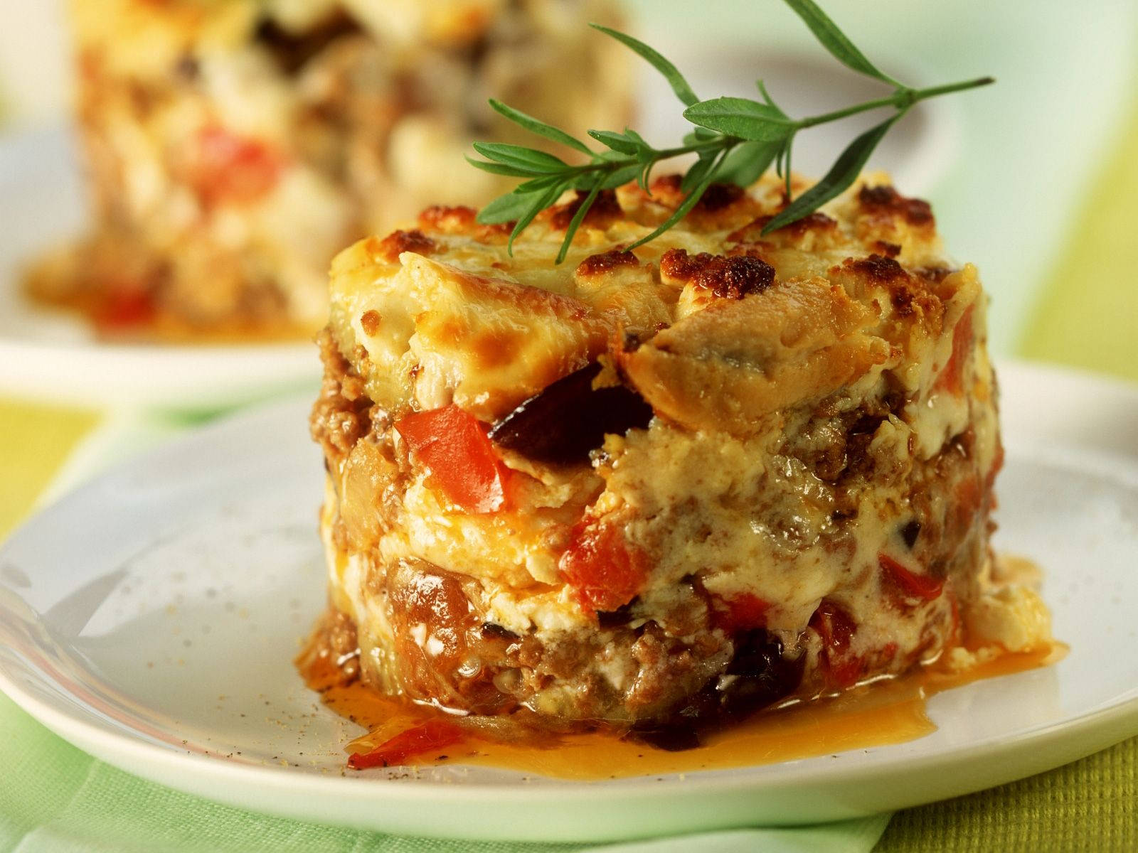 moussaka, rosemary, golden-brown, HD Desktop Wallpaper