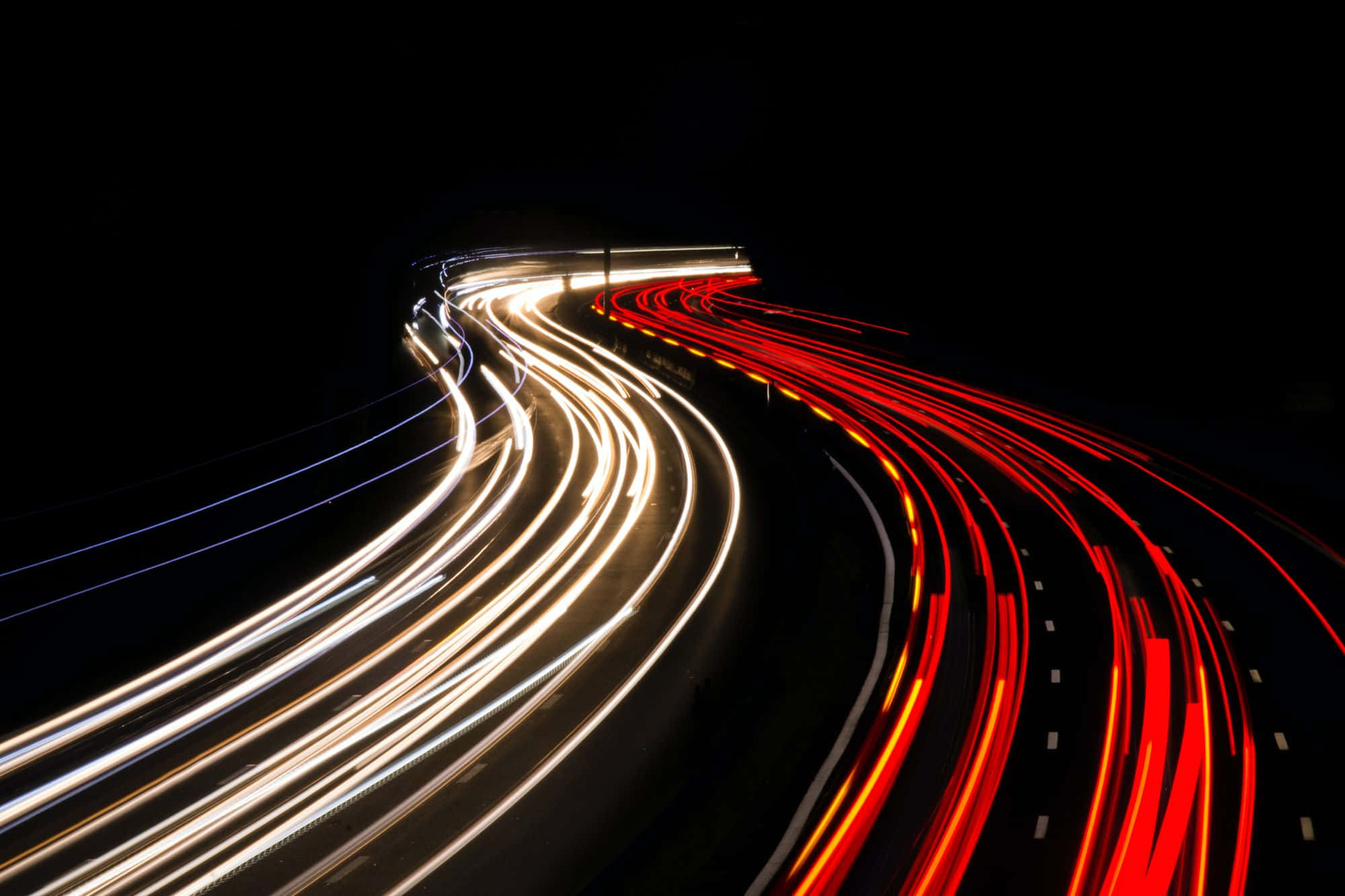 Movement, nighttime highway, darkness, Full HD Desktop Wallpaper