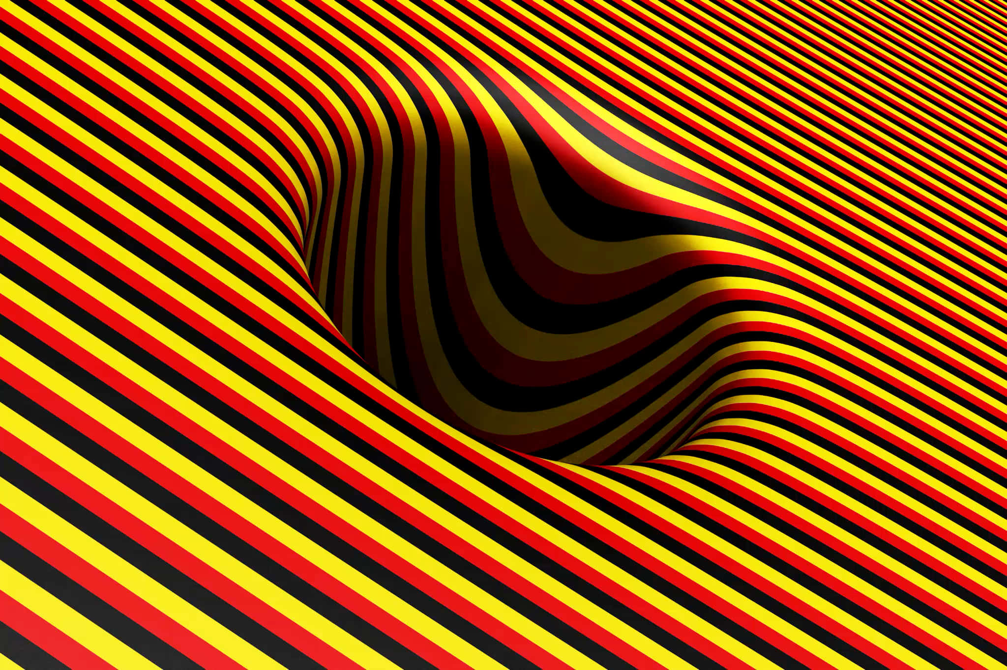 vibrant red, yellow, black stripes, Full HD Desktop Wallpaper