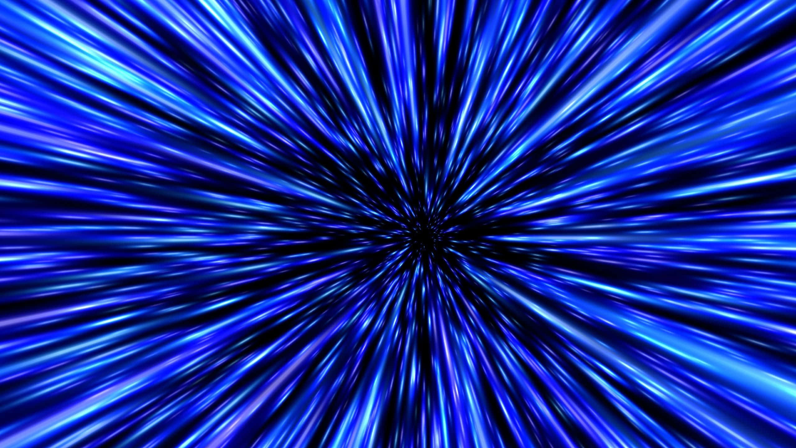blue light burst, radiant blue light streaks, central black void, 2K Desktop Wallpaper