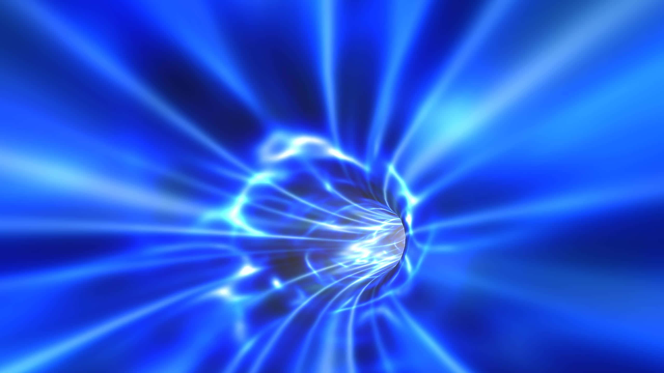 blue light, tunnel, glowing streaks, 2K Desktop Wallpaper