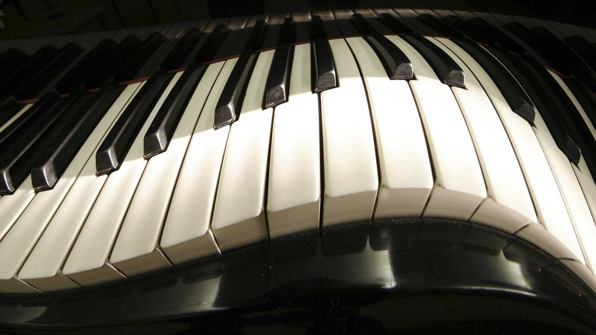 Moving Desktop, wavy piano, glossy black, Full HD Desktop Wallpaper