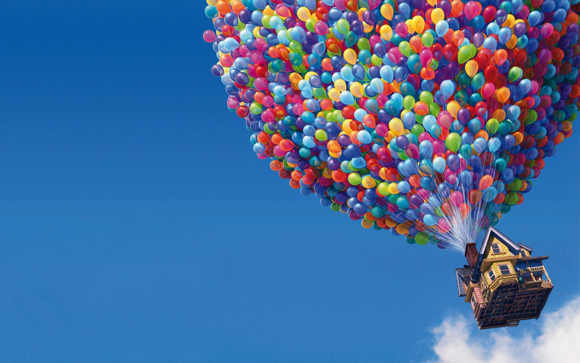 Moving Desktop, colorful balloons, clear blue sky, Full HD Desktop Wallpaper