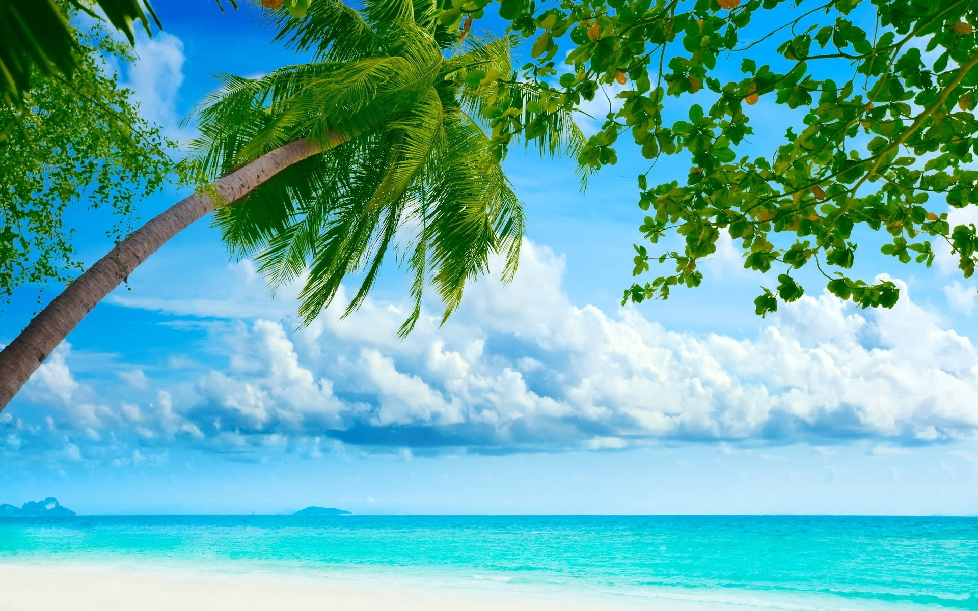 Moving Desktop, beach, turquoise waters, Full HD Desktop Wallpaper