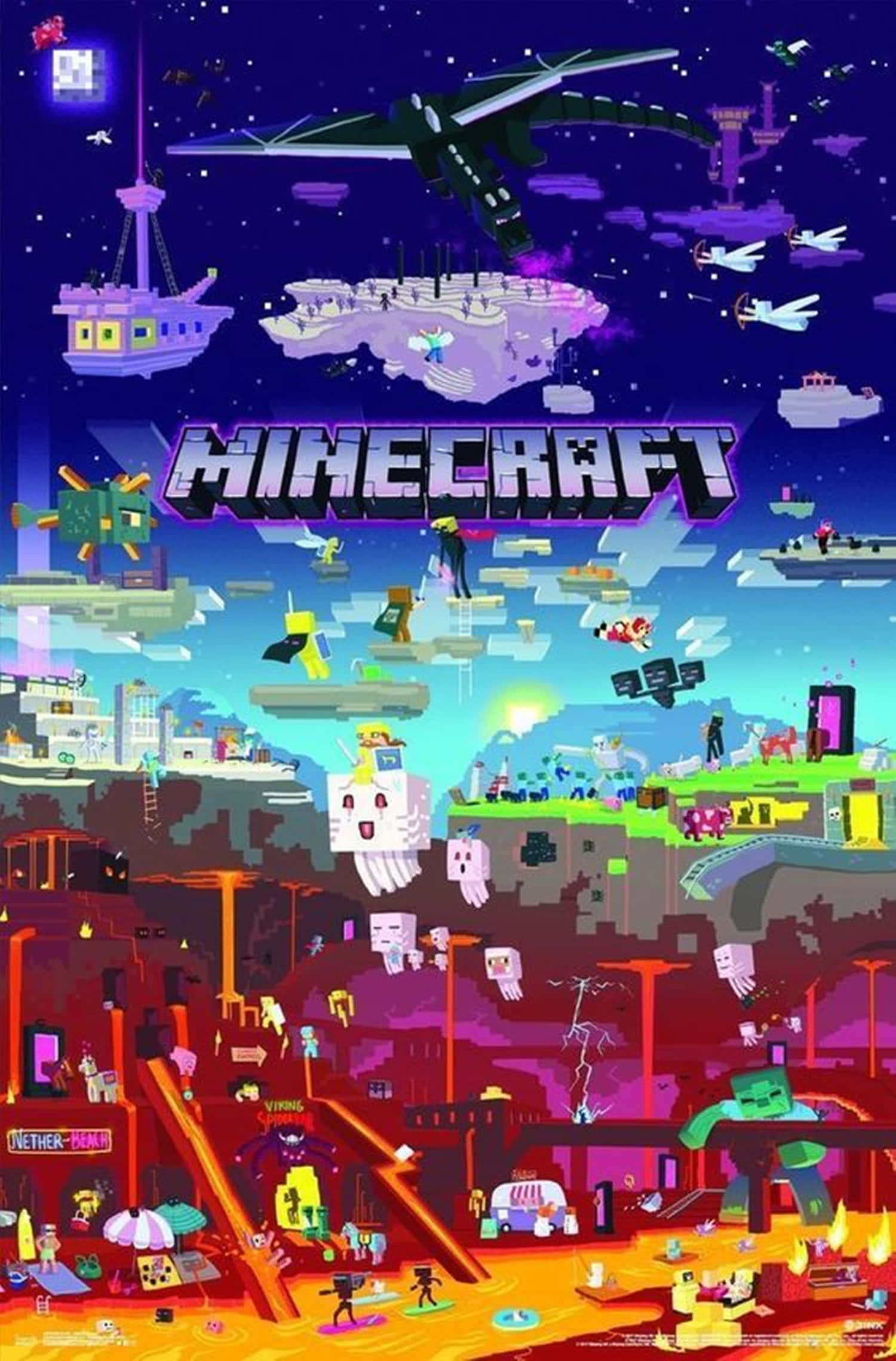 Minecraft, Android, floating islands, Full HD Phone Wallpaper