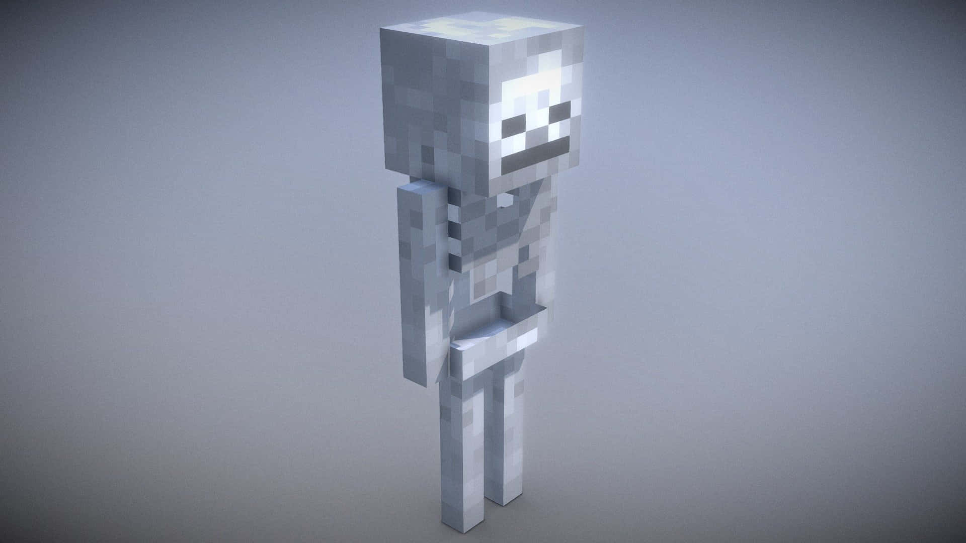 Minecraft, skeleton, pixelated, Full HD Desktop Wallpaper