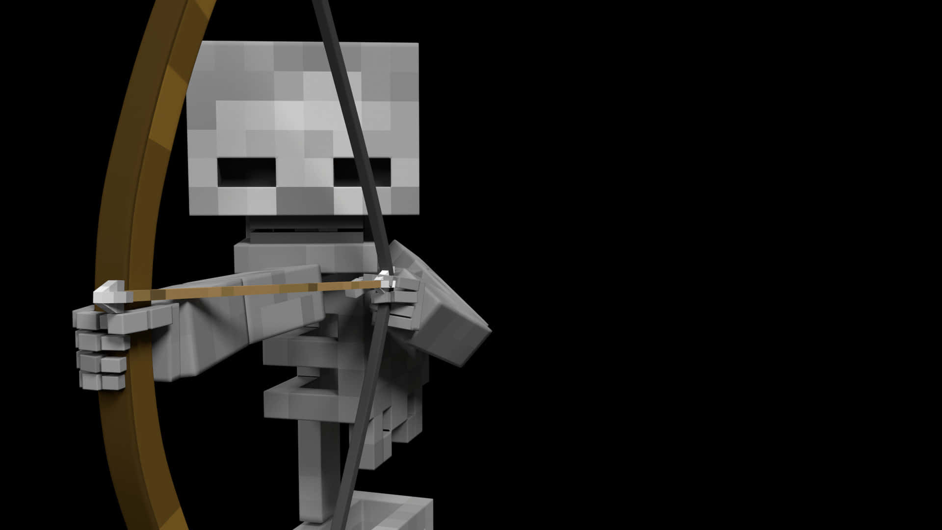 Minecraft, skeleton, archer, Full HD Desktop Wallpaper