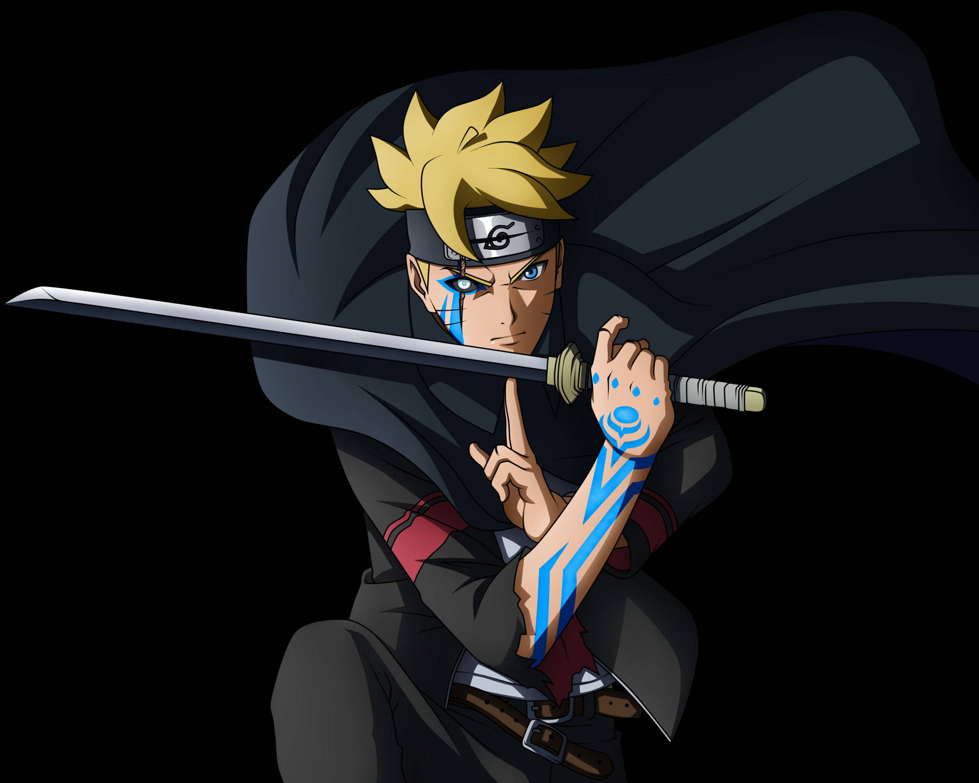Moving Naruto, spiky blonde hair, blue markings, Full HD Desktop Wallpaper
