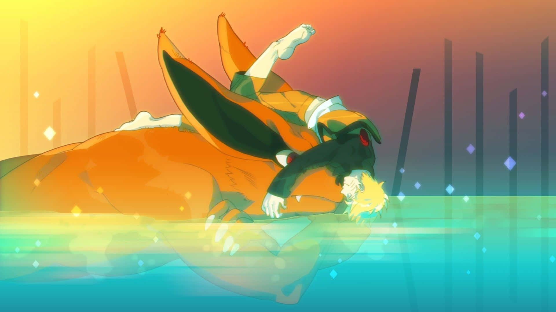 Naruto, golden-haired anime boy, orange fox, Full HD Desktop Wallpaper
