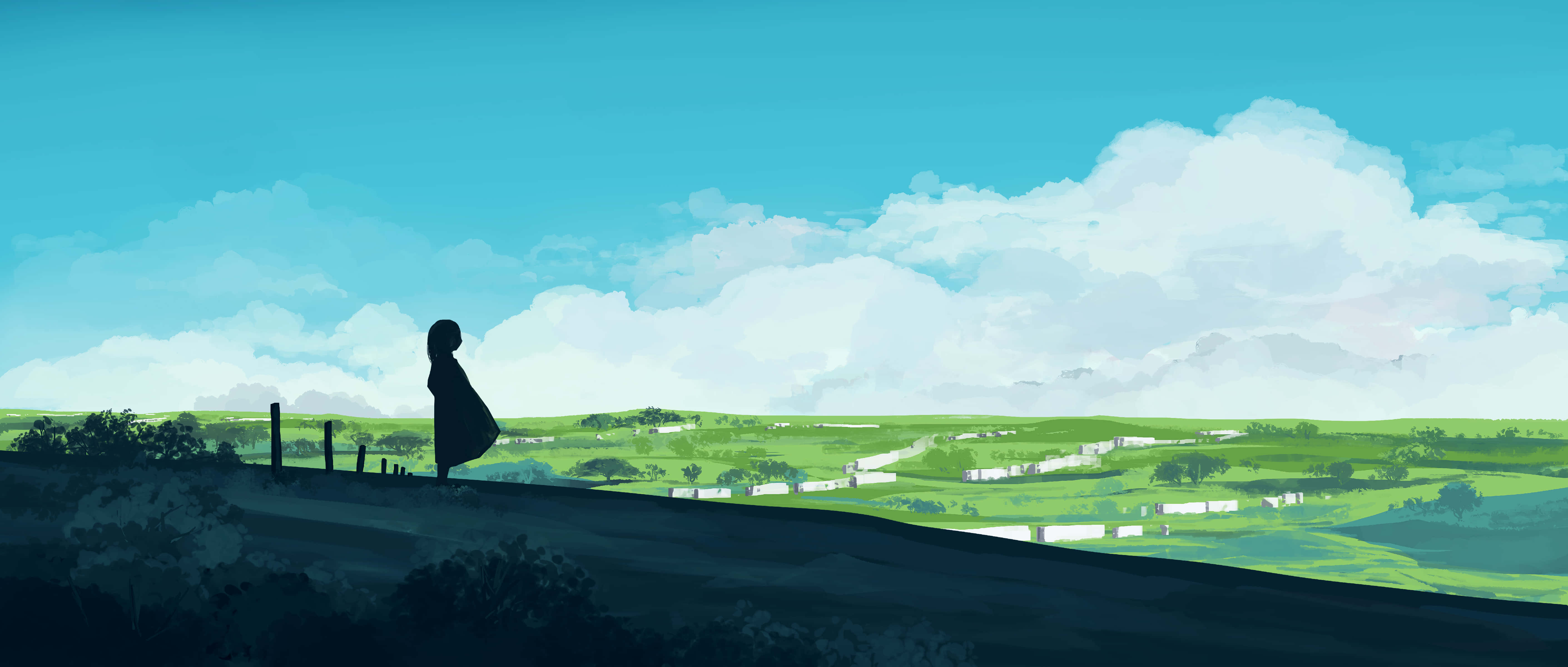 Naruto, hilltop, green valley, 5K Desktop Wallpaper
