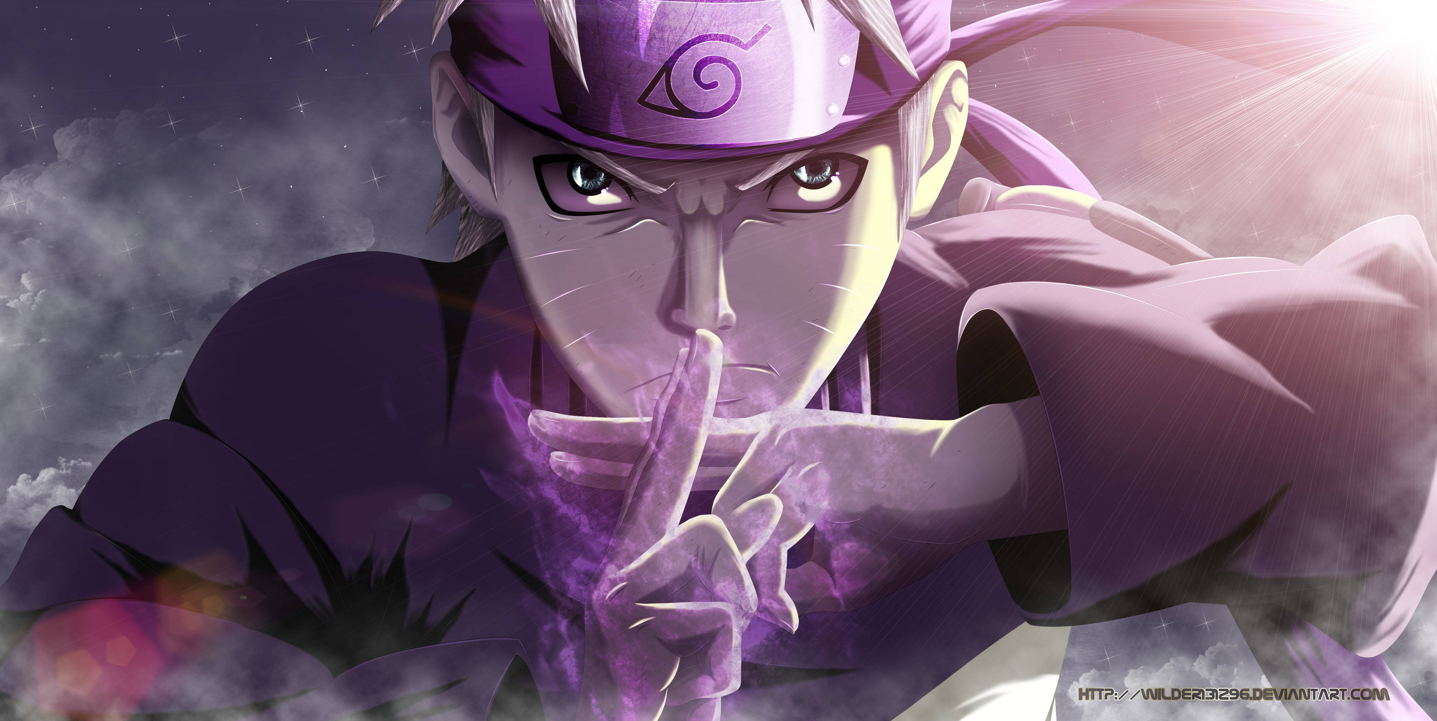 Naruto, anime ninja, purple gear, 4K Desktop Wallpaper