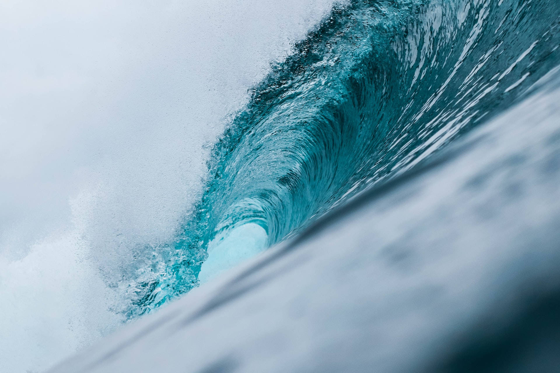 Ocean's Moving Water, turquoise ocean wave, perfect barrel, Full HD Desktop Wallpaper