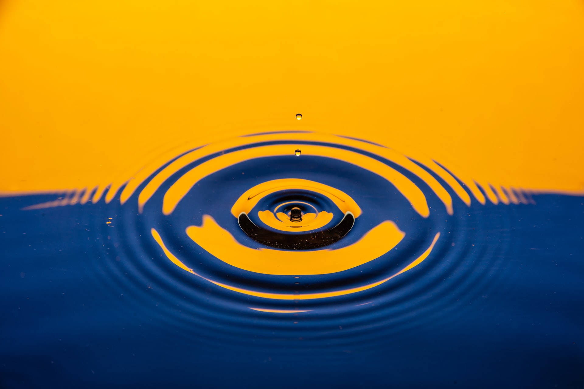 yellow, blue, moving water, Full HD Desktop Wallpaper