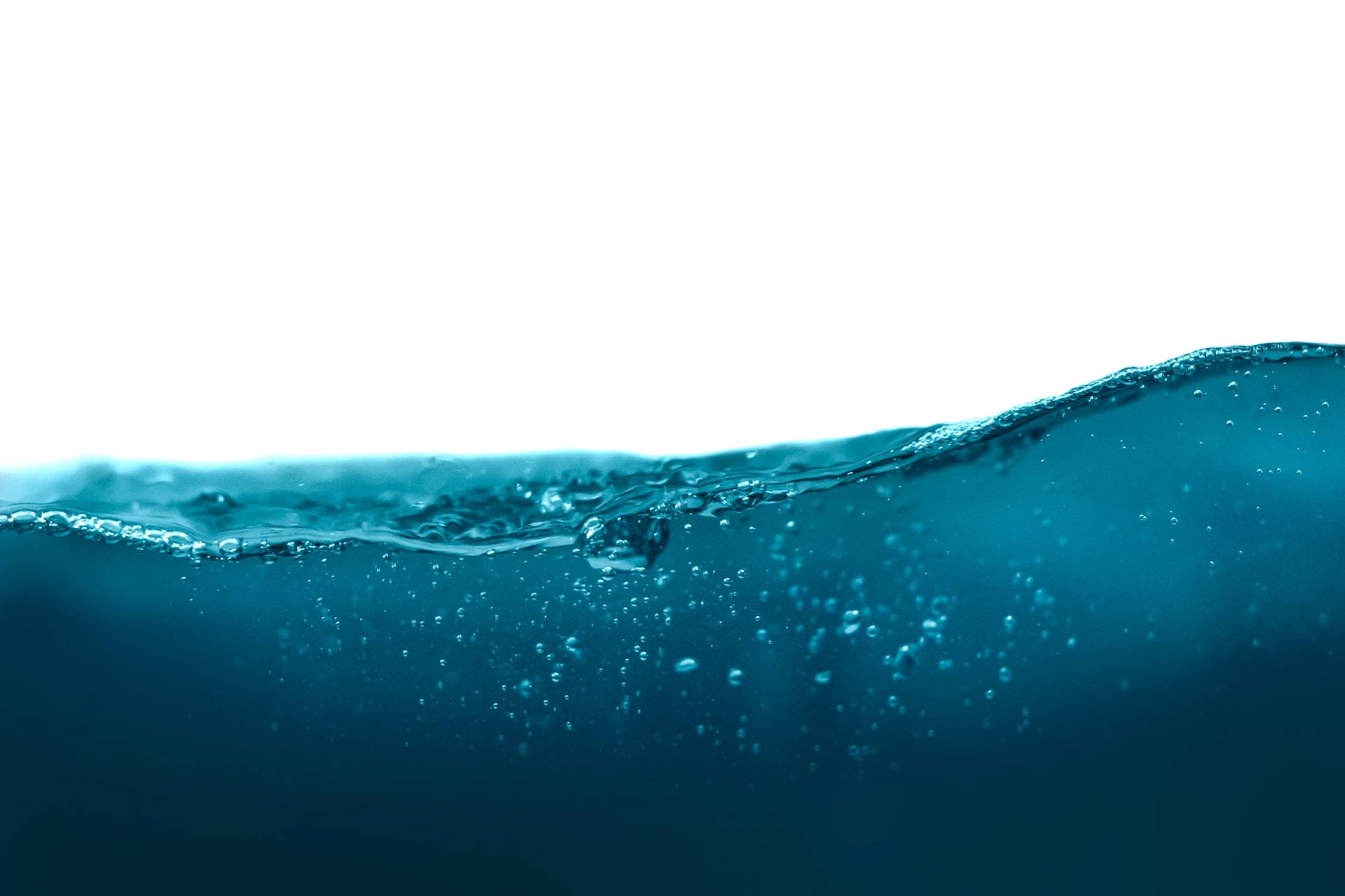 A Wave Of Moving Water, deep blue water, bubbles, Full HD Desktop Wallpaper