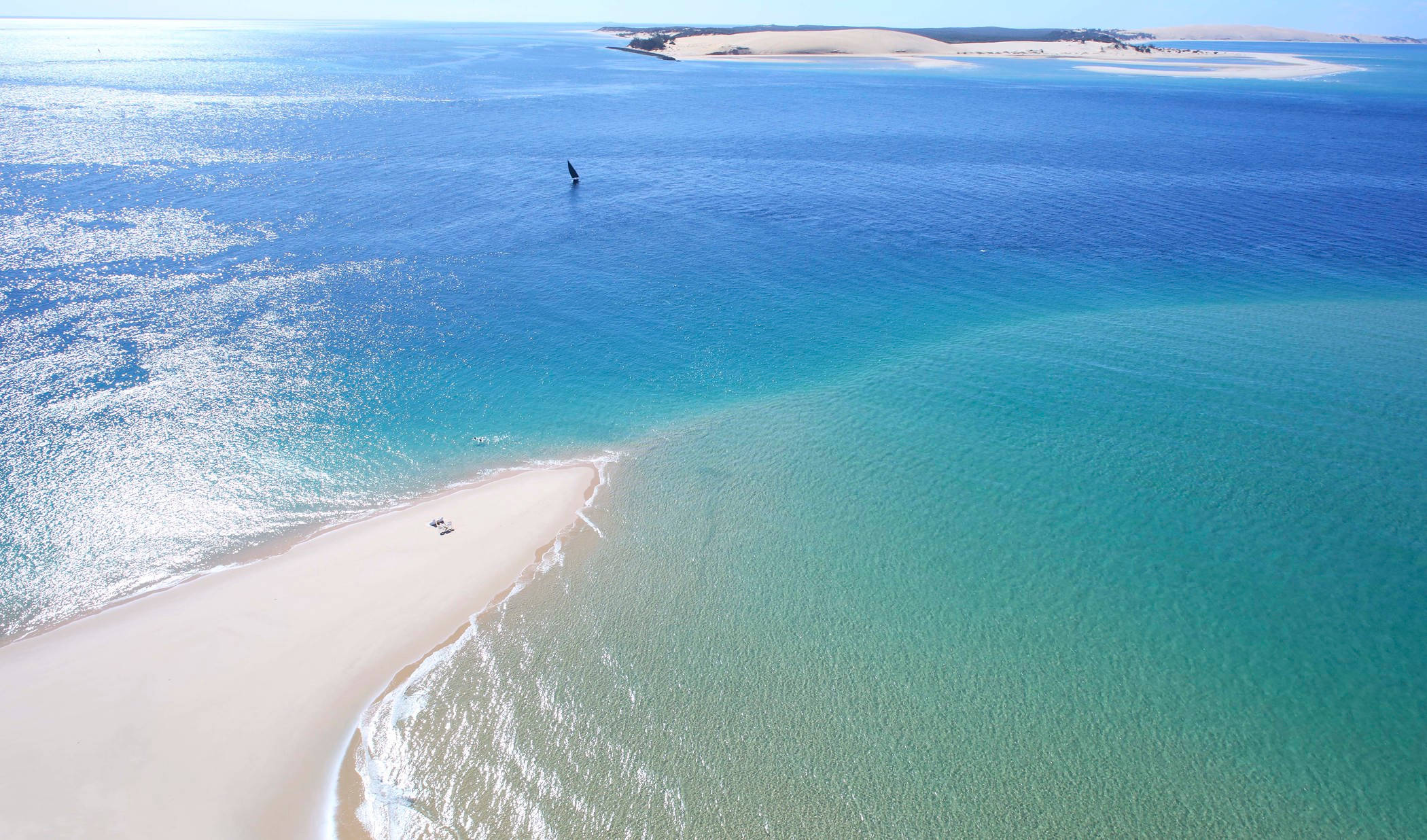 Mozambique, white sandbar, turquoise waters, Full HD Desktop Wallpaper