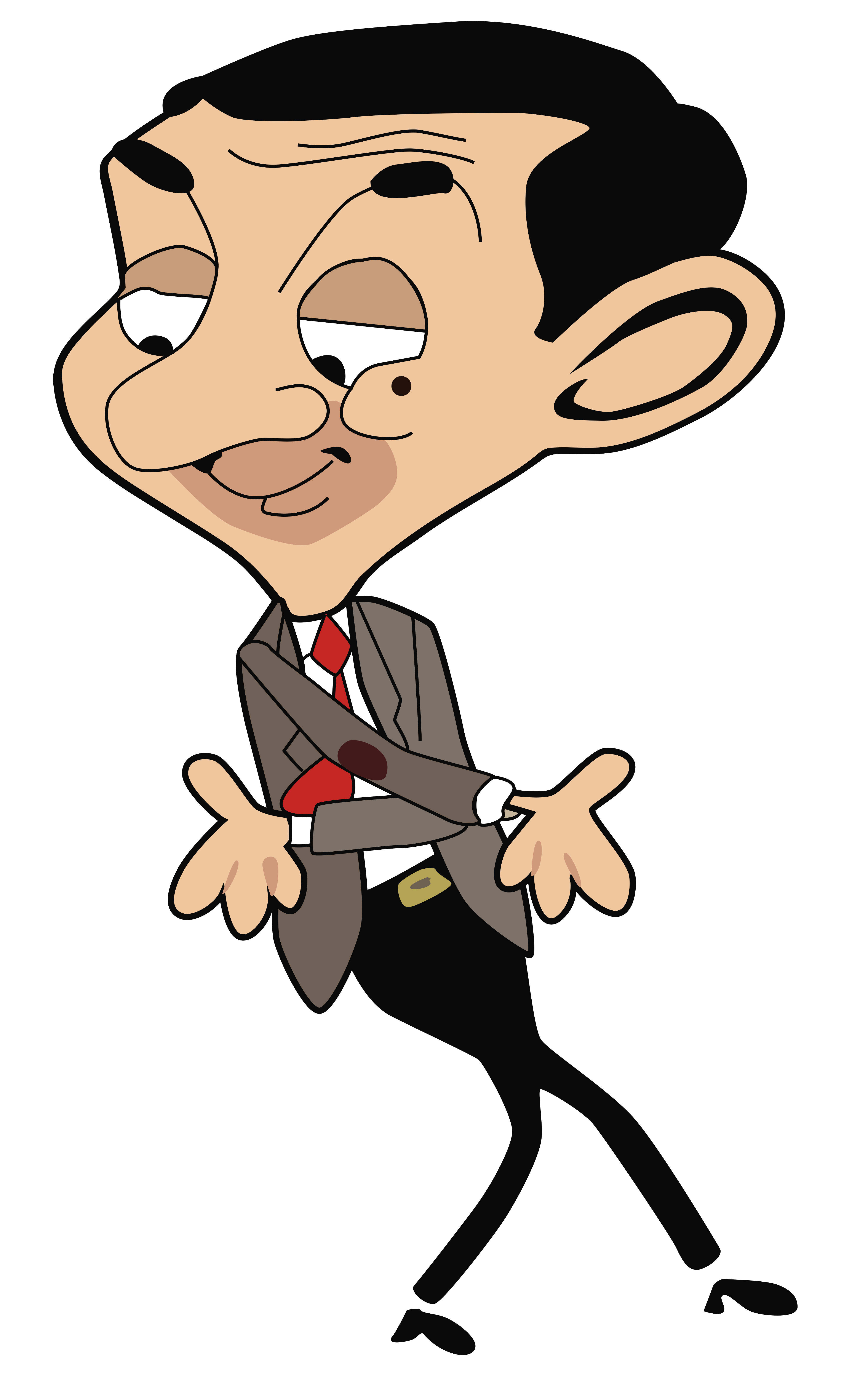 Mr Bean, suit, arms outstretched, 5K Phone Wallpaper