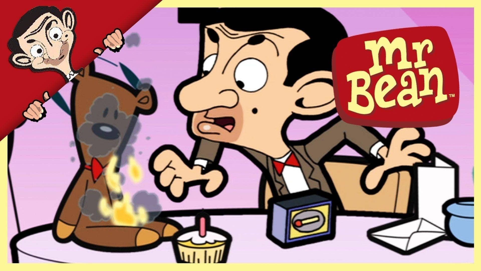 Mr Bean, teddy bear, birthday cake, Full HD Desktop Wallpaper