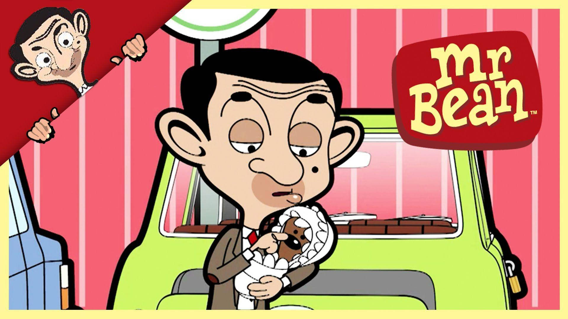 Mr Bean, baby doll, green car, Full HD Desktop Wallpaper