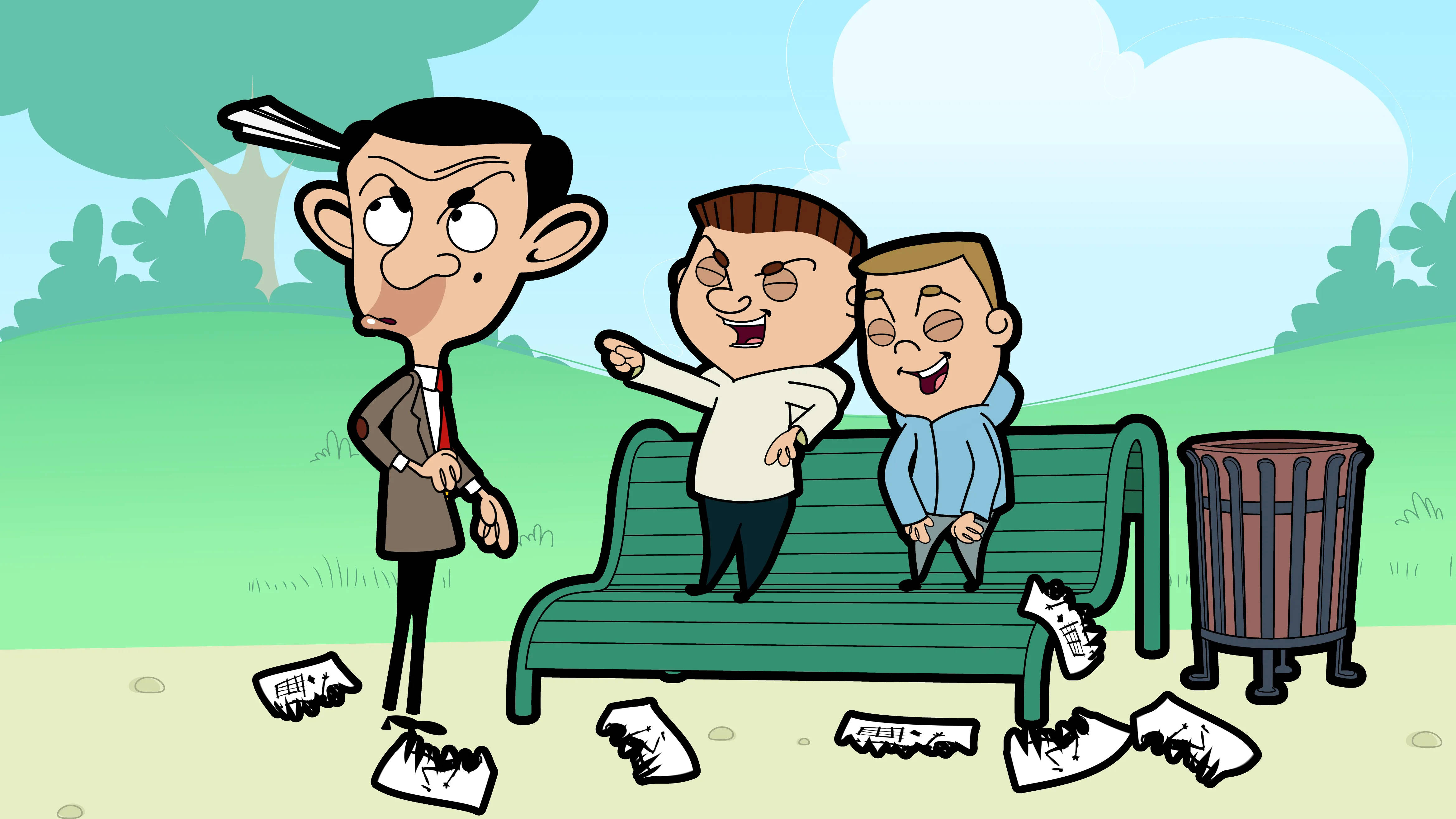 Mr Bean, 4K, paper airplane, 4K Desktop Wallpaper