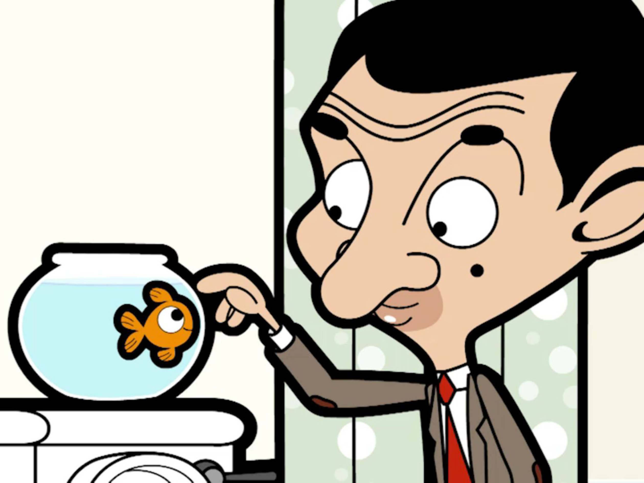 Mr Bean, goldfish, round bowl, Full HD Desktop Wallpaper