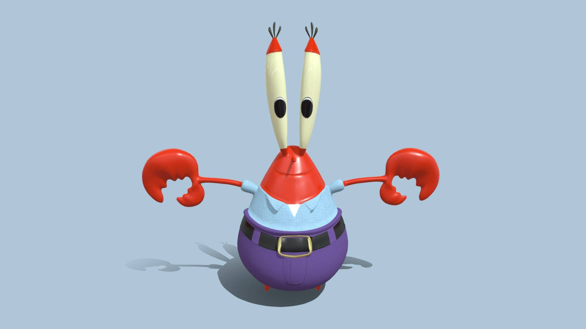 Mr. Krabs, purple suit, blue shirt, Full HD Desktop Wallpaper