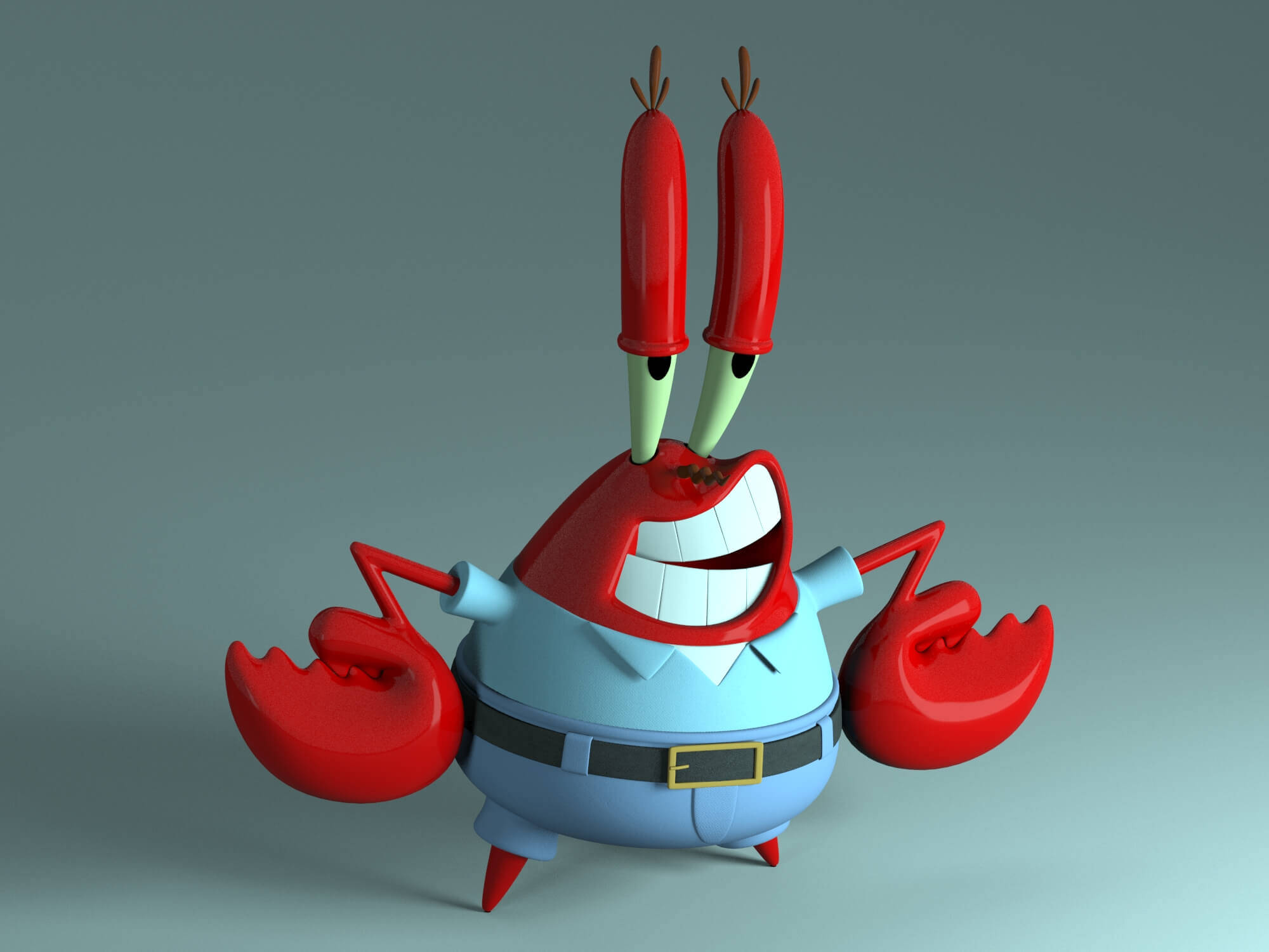 Mr. Krabs, white teeth, red claws, Full HD Desktop Wallpaper