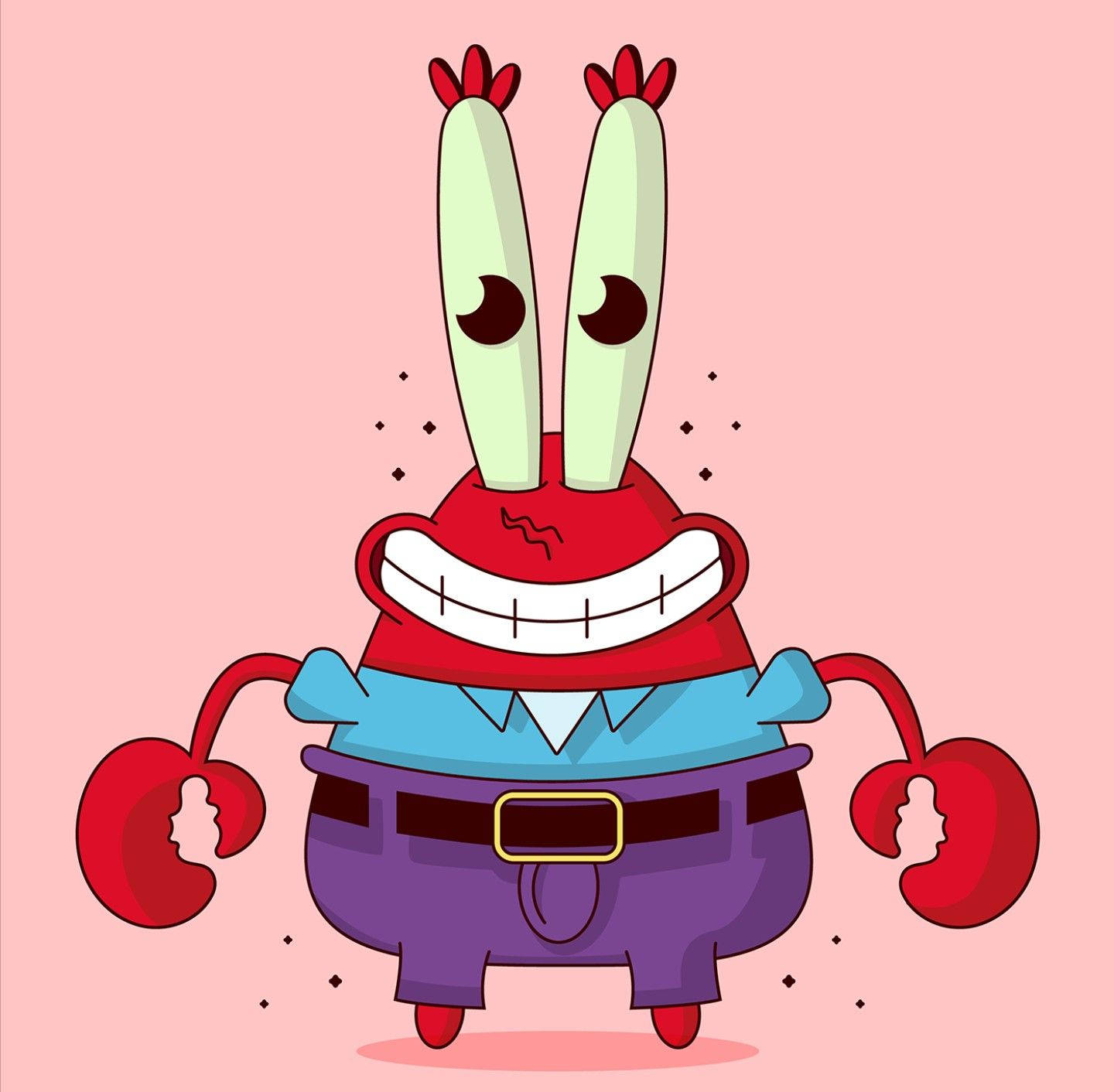 Mr. Krabs, cartoon, long antennae, HD Desktop Wallpaper