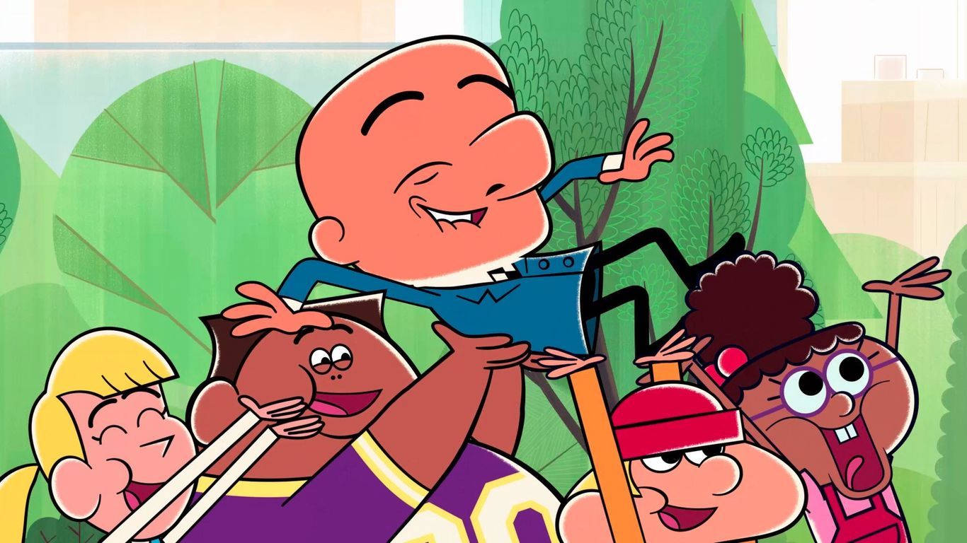 Mr Magoo, cartoon boy, four smiling friends, HD Desktop Wallpaper