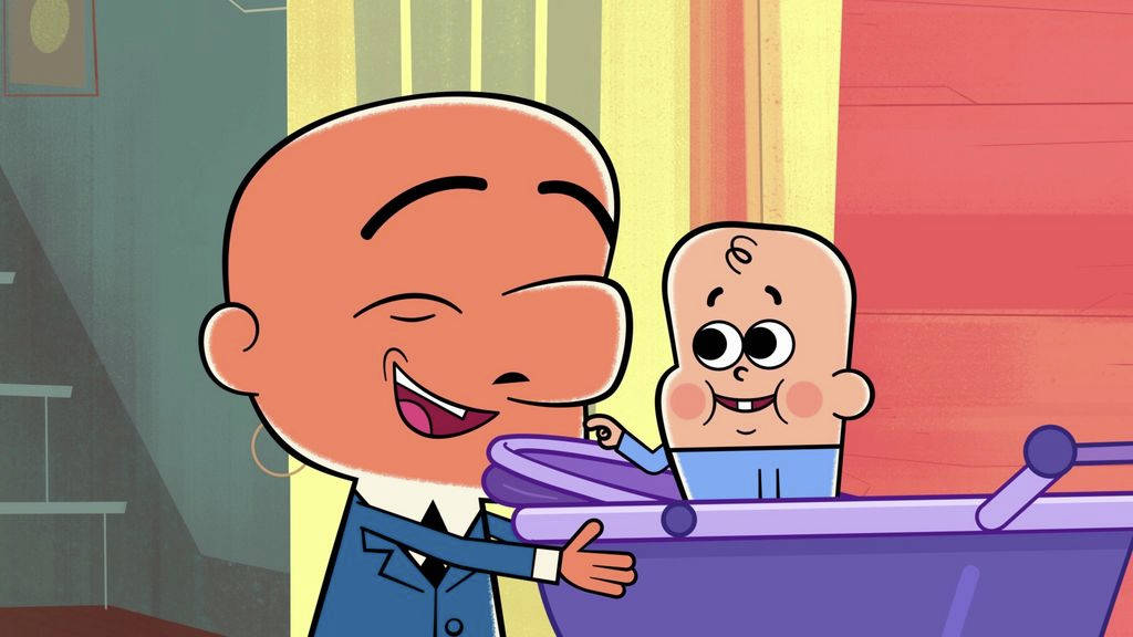 Mr Magoo, blue suit, purple stroller, SD Desktop Wallpaper