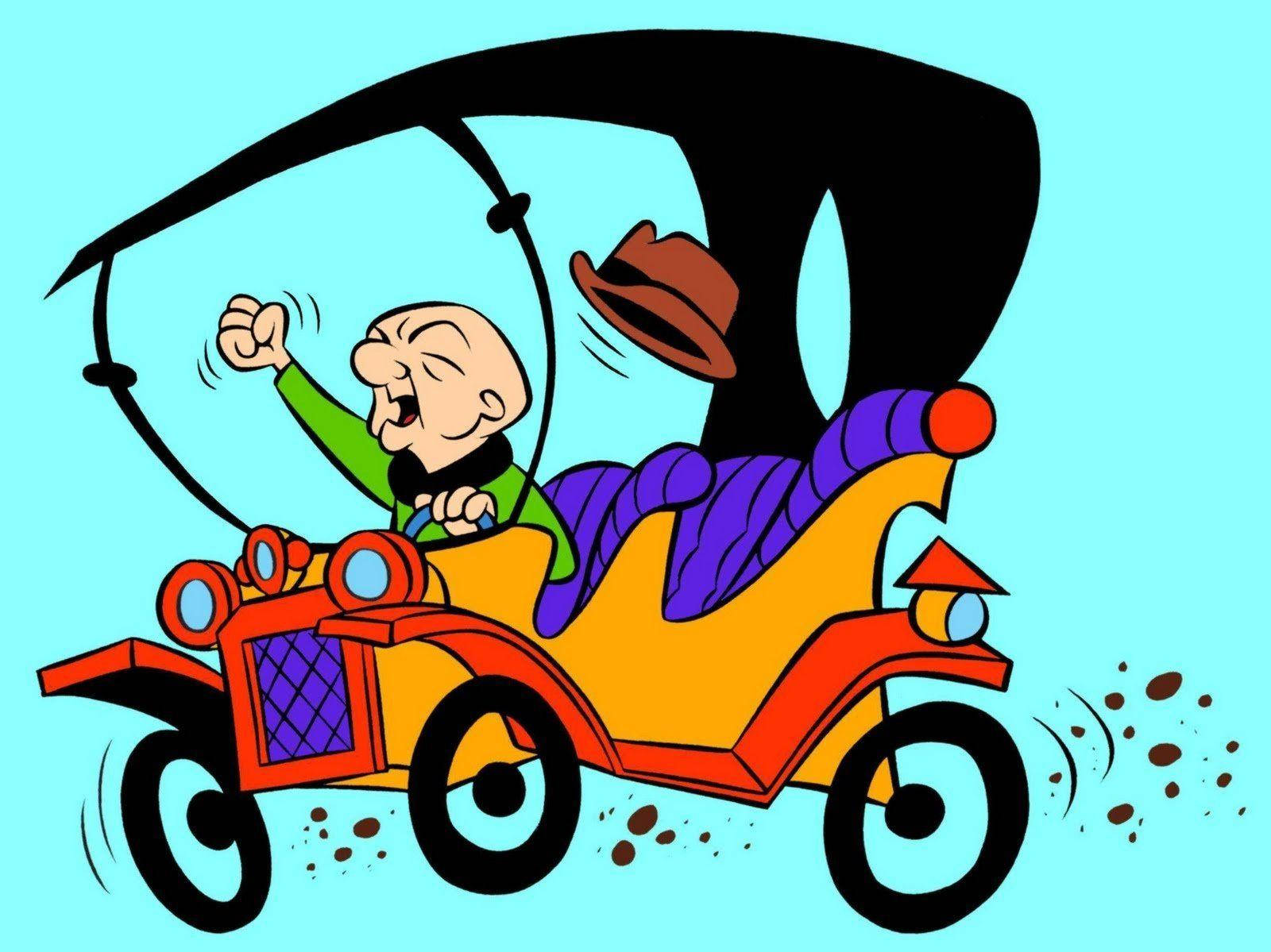 Mr Magoo, red and yellow vintage car, green shirt, HD Desktop Wallpaper