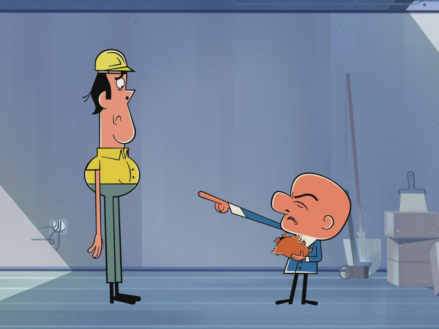 Mr Magoo, yellow hard hat, blue suit, HD Desktop Wallpaper