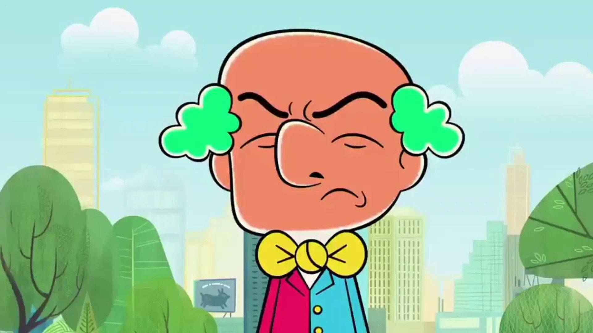 Mr Magoo, neon green hair, green puffs of steam, Full HD Desktop Wallpaper