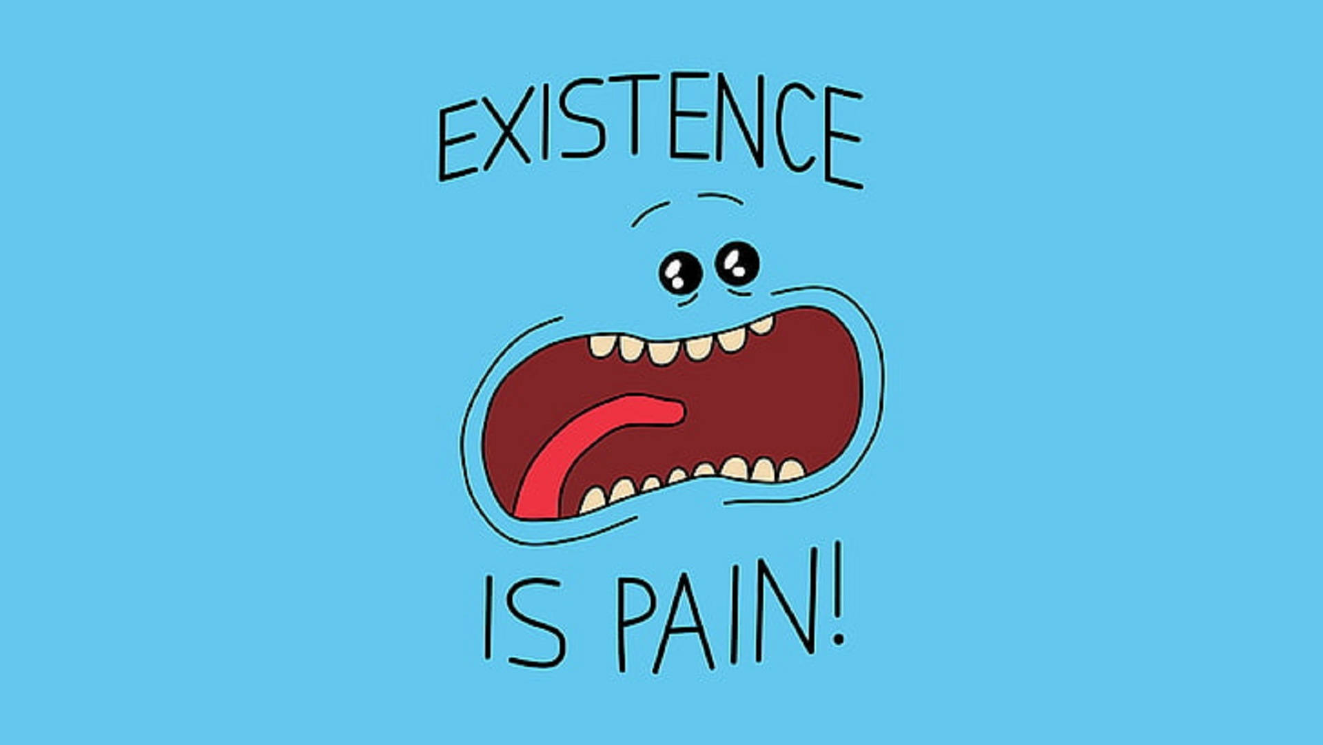 Mr Meeseeks, blue, wide eyes, Full HD Desktop Wallpaper