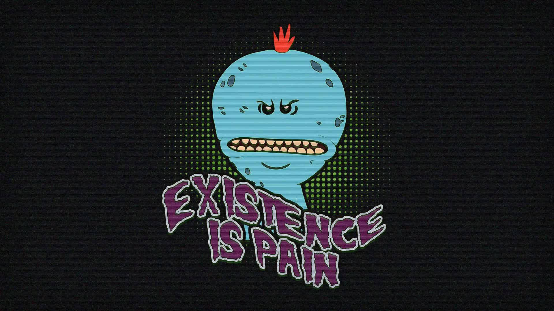 Mr Meeseeks, blue cartoon creature, red mohawk, Full HD Desktop Wallpaper