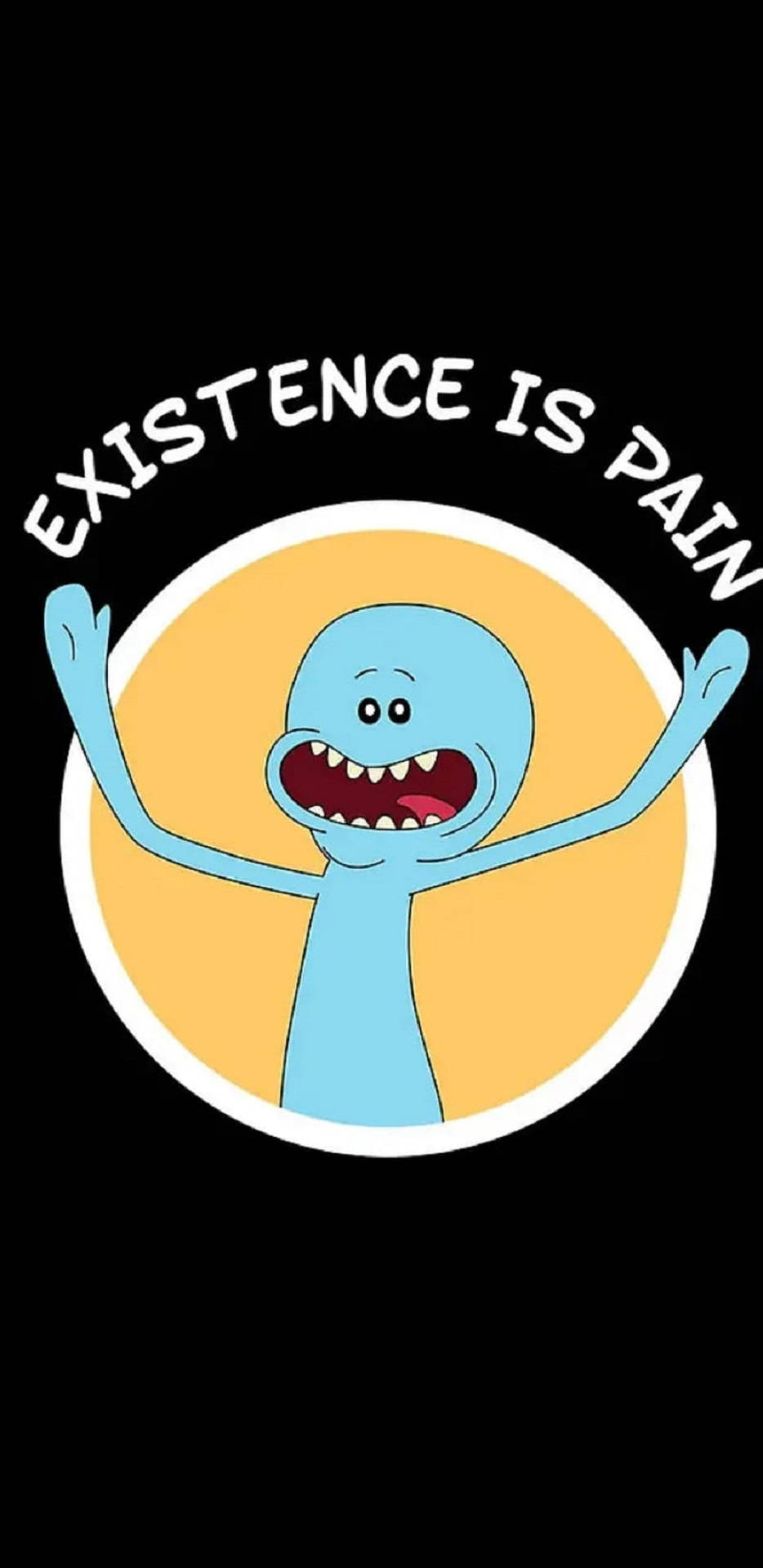 Mr Meeseeks, orange circle, yellow circle, Full HD Phone Wallpaper