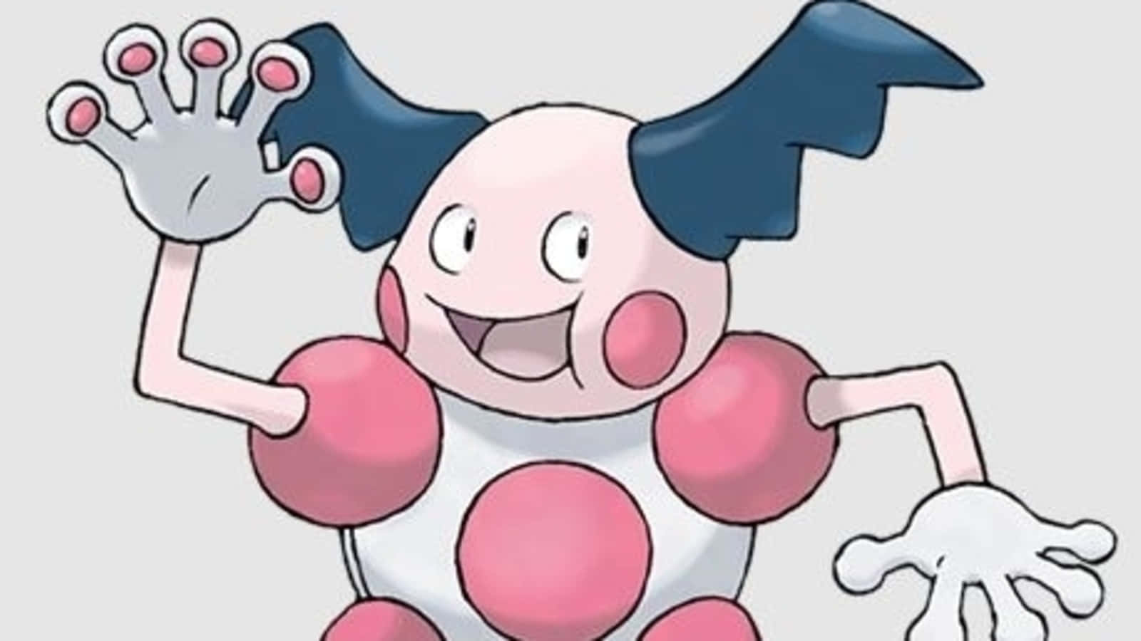 Mr. Mime, pink spots, blue bat-like ears, HD Desktop Wallpaper