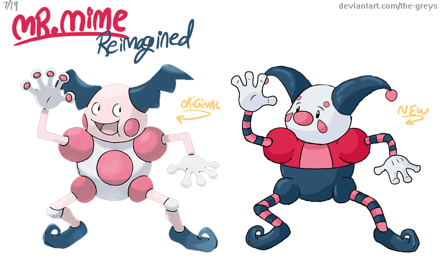 Mr. Mime, pink and white, jester, HD Desktop Wallpaper