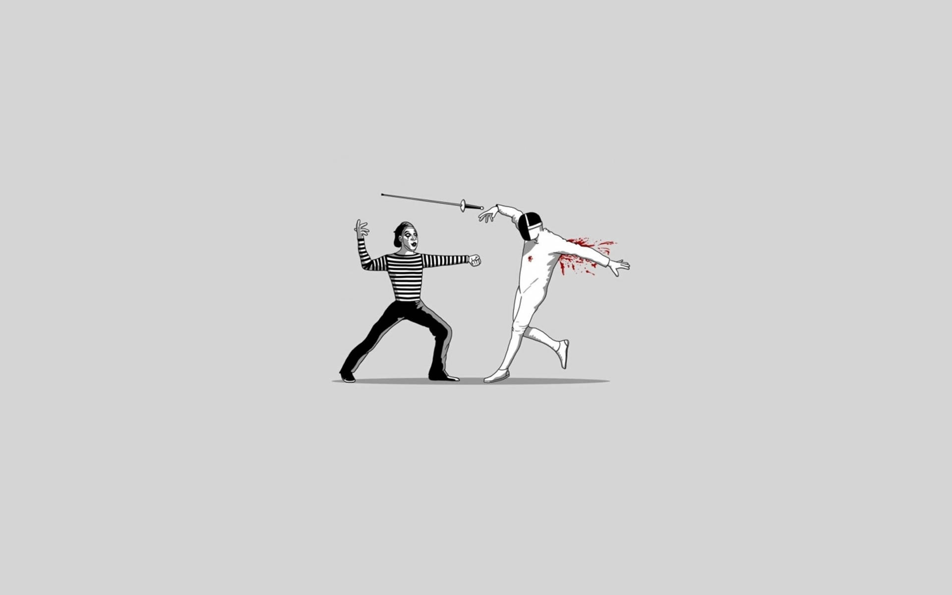 Mime, fencing, striped shirt, Full HD Desktop Wallpaper