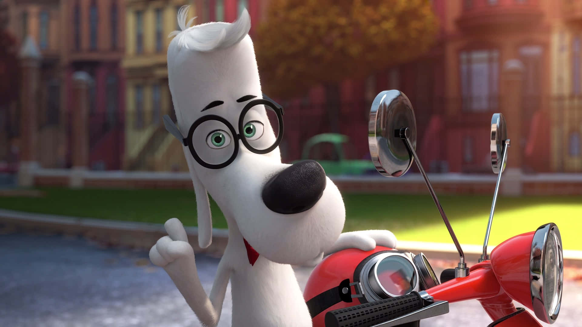 Mr Peabody, scooter, red scooter, Full HD Desktop Wallpaper