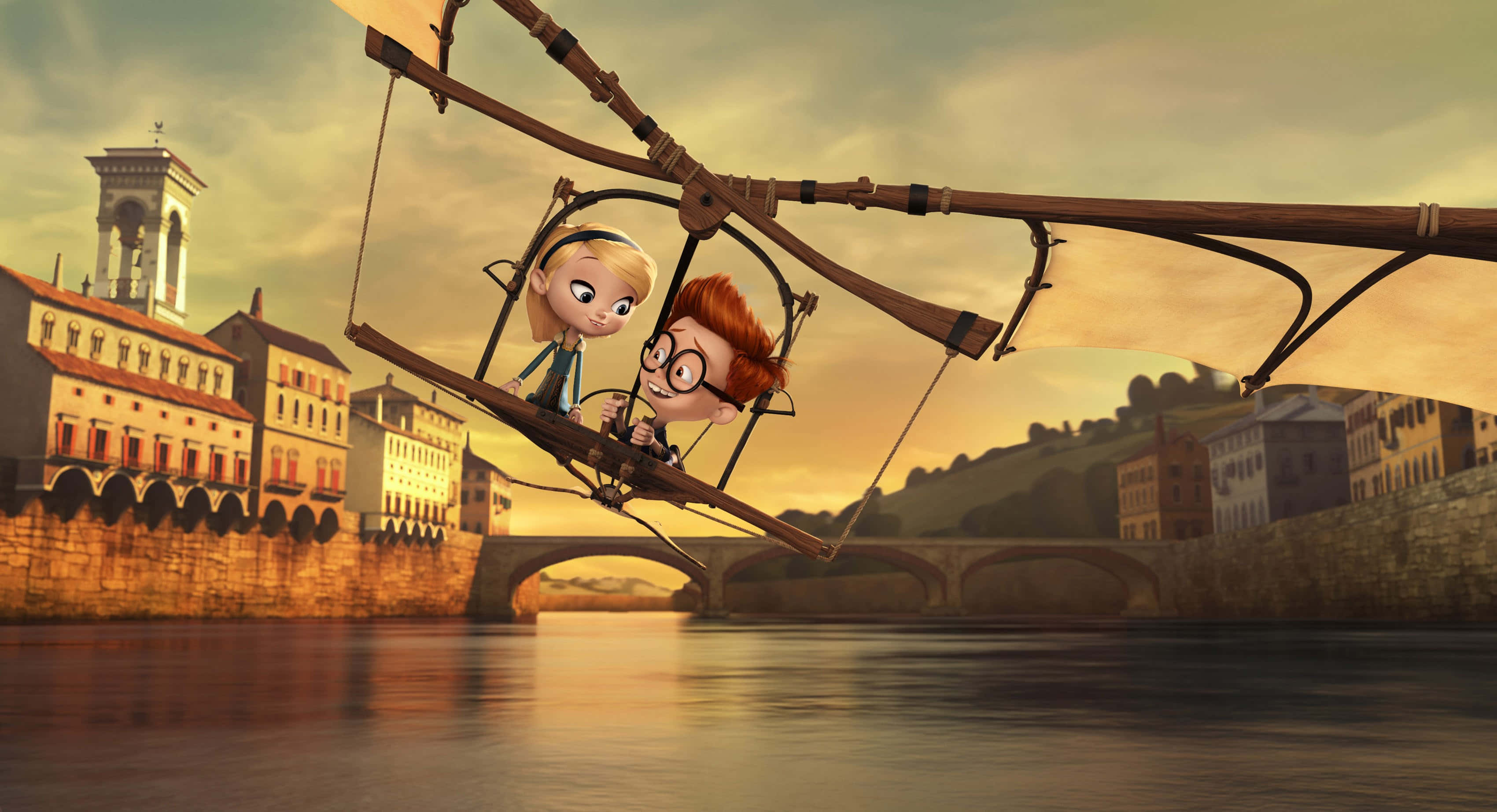 Mr Peabody & Sherman, flying machine, wooden glider, 2K Desktop Wallpaper