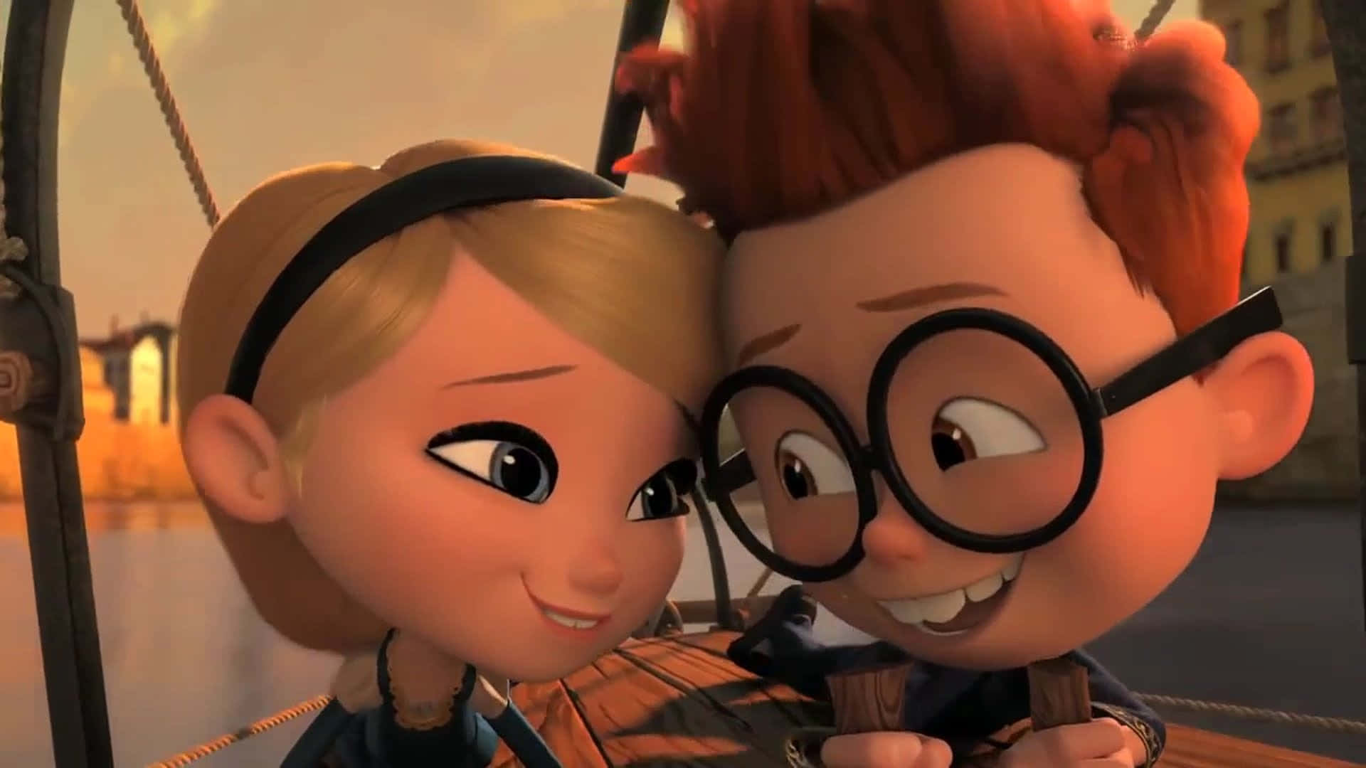 Mr Peabody & Sherman, sunset, boat, Full HD Desktop Wallpaper