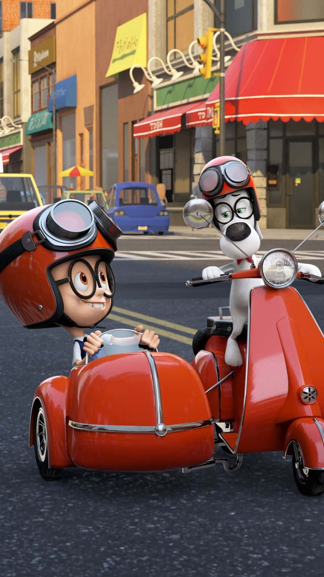 Mr Peabody & Sherman, scooter, sidecar, Full HD Phone Wallpaper